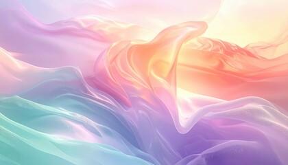 Obraz premium Ethereal Pastel Swirls - Abstract Dreamlike Texture of Light and Color.