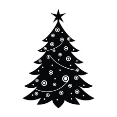 decorated christmas tree vector art
