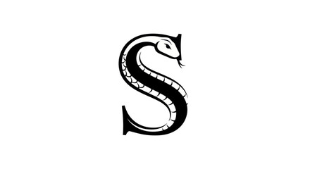 Ornate Snake-Shaped Letter S Design.