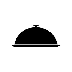 Obraz premium Platter silhouette icon vector flat design.
