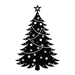 decorated christmas tree vector art
