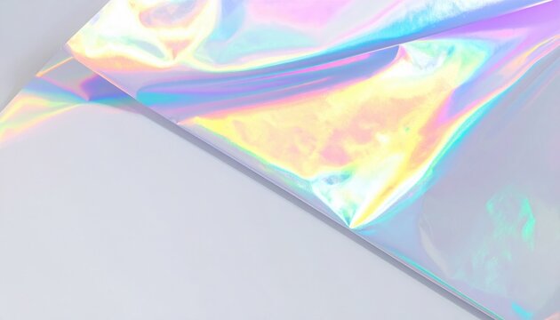 Iridescent Holographic Film Overlay - Abstract Pastel Swirls and Shimmer.