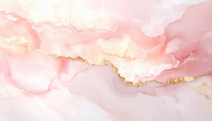 Obraz premium Serene Blush Pink and Gold Marble Texture - Abstract Art Background.