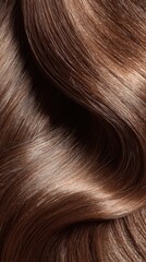 Fototapeta premium Wavy brown hair showcasing smooth, shiny texture