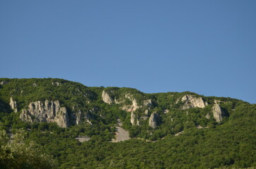 mountain landscape with blue sky