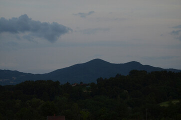 clouds over the mountains
