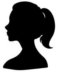 Beautiful Woman Face Silhouette PNG profile concept for beauty and fashion design isolated vector illustration