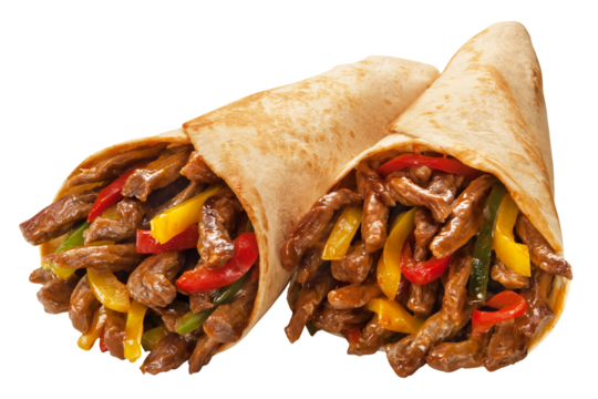 sanduíche de carne bovina com pimentão isolado em fundo transparente