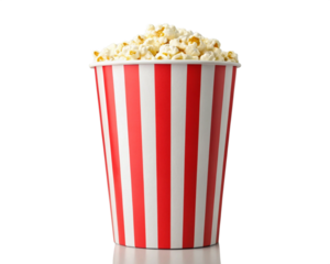Delicious Buttery Popcorn in a Classic Red and White Striped Bucket
