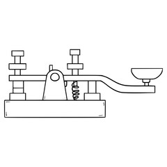 telegraph machine illustration hand drawn outline vector
