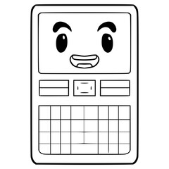 character qwerty phone illustration hand drawn outline vector