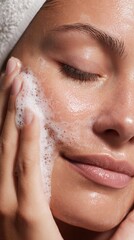 Facial cleansing routine for healthy skin at home