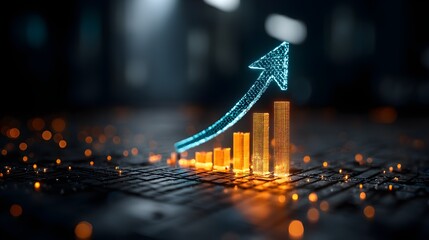 Neon Turquoise Blue Grid Representing Market Candlestick Data Analytics Performance High Quality Futuristic Financial Growth Web Print Copy Space Template Branding Social Media Poster Ba SEO Optimized