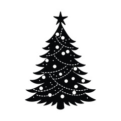 decorated christmas tree vector art