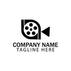 Film Reel Camera Logo for Media Production