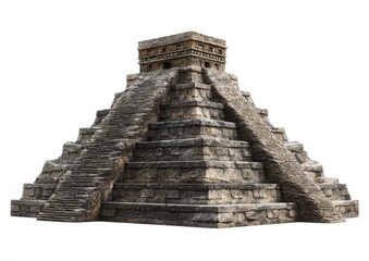 Ancient Mesoamerican pyramid, detailed stonework