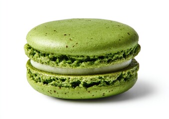 Close-up of a single green macaron