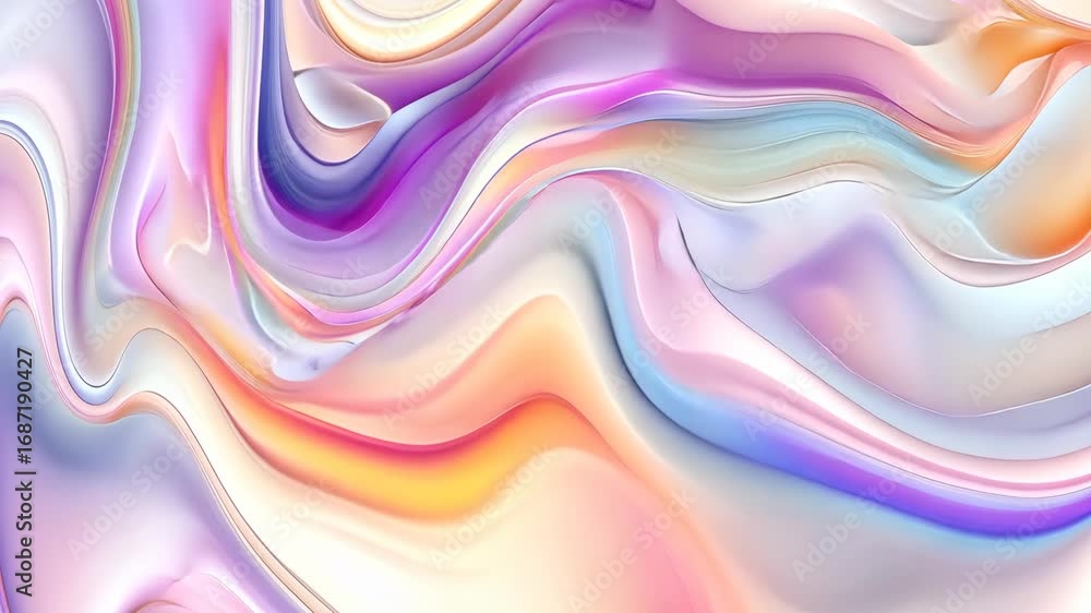 Poster fluid colors blend seamlessly, creating gentle waves and harmonious patterns that evoke a sense of c
