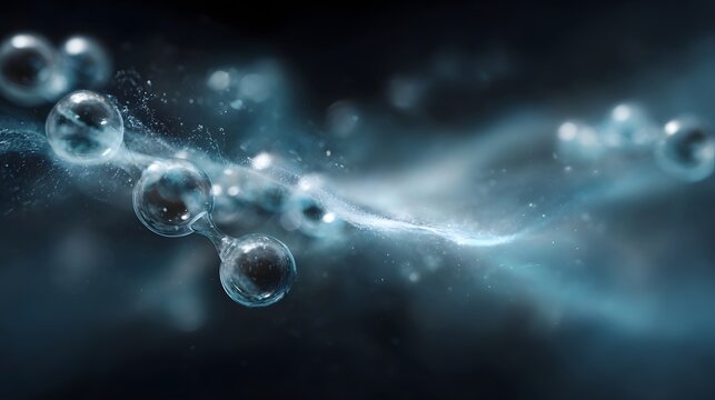 Abstract visualization of glowing molecular structures and energetic light waves representing scientific discovery and molecular bonds