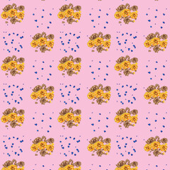 PrintPink blue yellow lace edging. Awesome textile wedding borders barouque laces fabric tapes vector design, retro cloth silhouette ribbons, vintage cotton baroque vector  Style Textile  kurdi