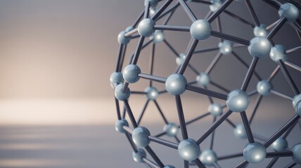 Abstract molecule structure. 3D render of a futuristic molecular network model