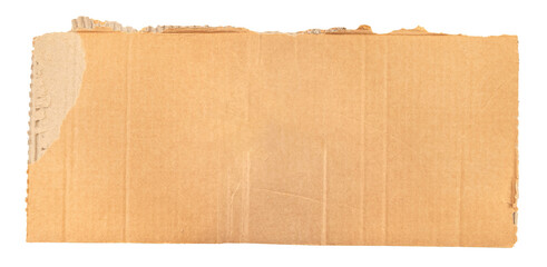 Piece of torn cardboard on a white background. Torn cardboard isolate