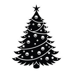 decorated christmas tree vector art