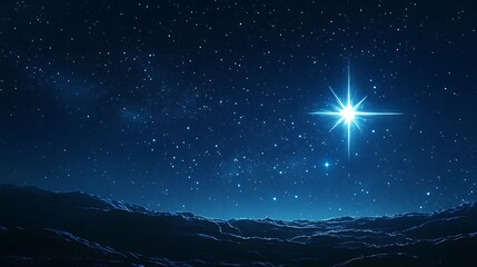 Dazzling north star shining brightly above cosmic horizon high resolution picture