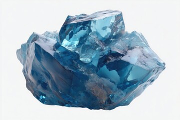 A cluster of vibrant, translucent blue crystals