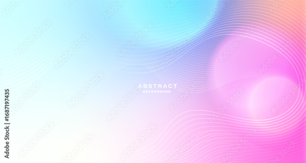 Aufkleber soft pastel gradient abstract background with flowing wave lines