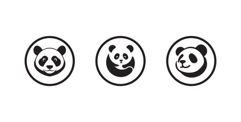 Panda bear cartoon Vector icon isolated on white background,  wildlife animal symbol, vector illustration eps 10.