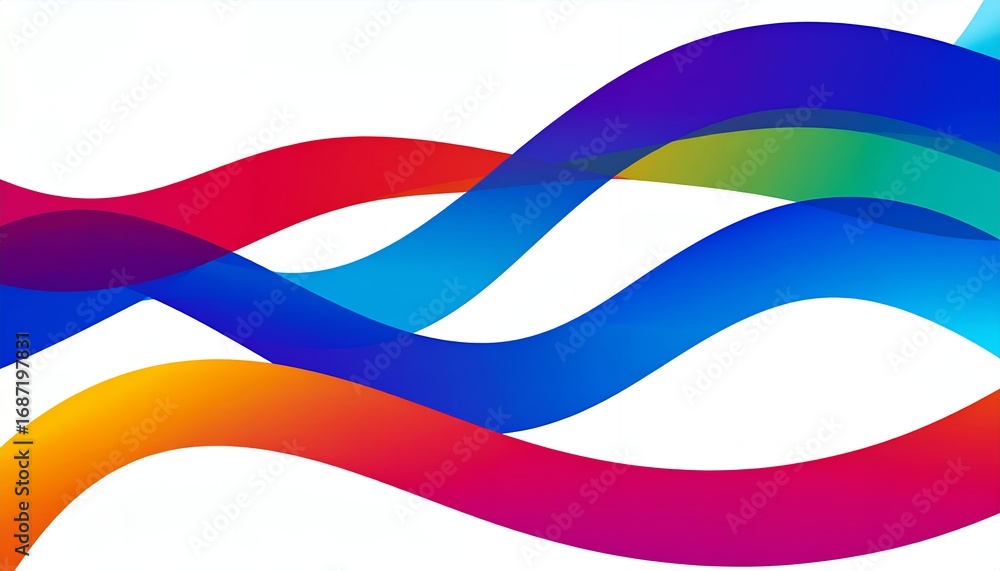 Aufkleber dynamic abstract waves in vibrant colors creating a modern and stylish design element
