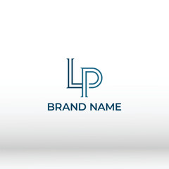 minimalist letter LP logo vector