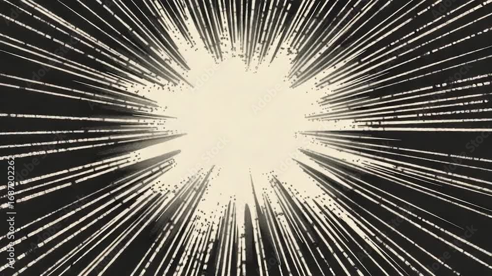 Poster a dramatic black and white image of a starburst, perfect for use in design projects where a bold and