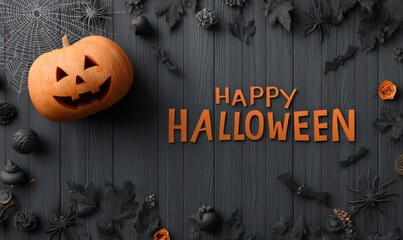 Halloween themed flat lay design