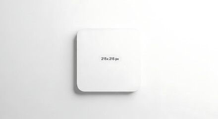 Clean Minimalist White Rounded Square Object with Subtle Shadows on a Neutral Background
