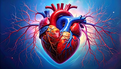 Detailed anatomical heart graphic