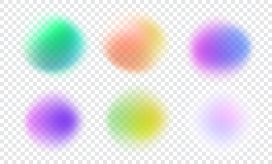 Gradient transparent circular blob shapes for presentation, web design or social media. Vector clipart isolated.