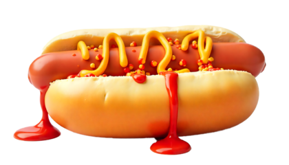 Hot Dog with Mustard and Ketchup