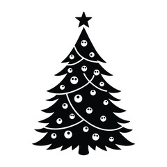 decorated christmas tree vector art