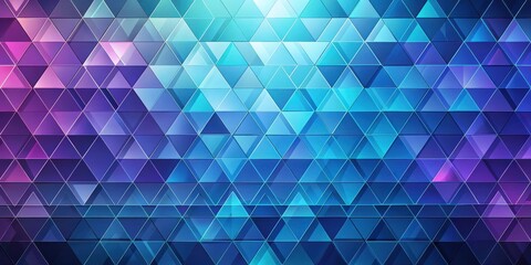 Obraz premium Abstract Geometric Triangular Mosaic Pattern Design with Vivid Blue and Purple Hues