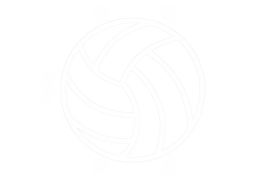 White volleyball ball outline on transparent background representing sports and recreation