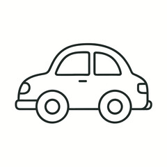 Simple line drawing of a car in a minimalist style  for coloring