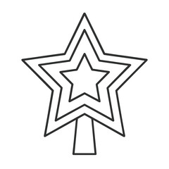 Fototapeta premium Star-shaped wand outline for festive celebrations and magic for coloring