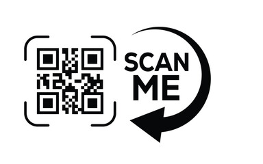 QR code scan icon set. Scan me frame. QR code scan for smartphone. QR code for mobile app, payment and identification. Vector illustration.