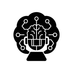 machine learning monotone icon in powerpoint 