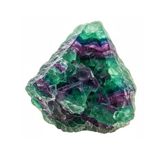 Fototapeta premium Fluorite boulder isolated on white background