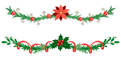 Christmas wreath with holly and berries