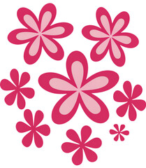 Seamless pattern with pink flowers