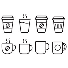 Coffee cup icon set. Paper cup icon. Containing coffee, paper, drink, cup, disposable, mug, container vector